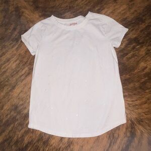 Cat & Jack Sparkly White Short Sleeve Tee 10/12